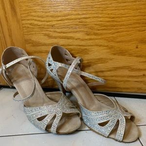 Silver size 8.5 Samba shoes